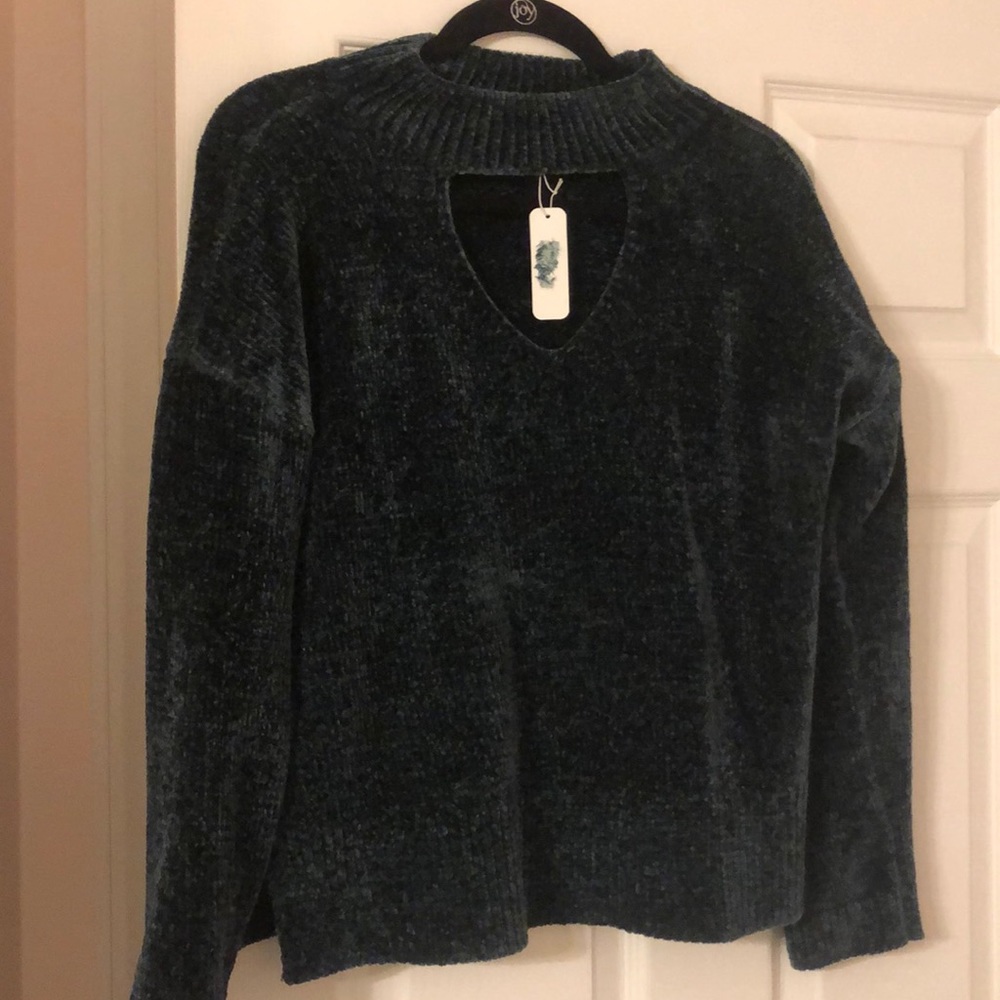Soft green sweater, dress it up or down!